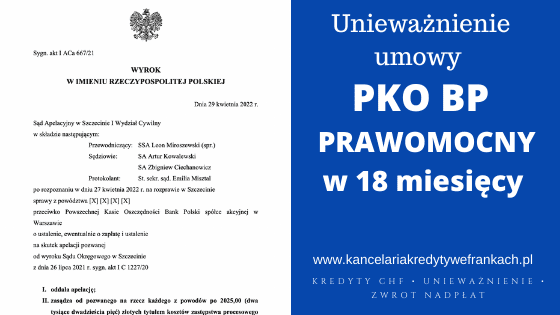 PRAWOMOCNE SUPER EKSPRESOWE ❗️unieważnienie kredytu PKO BP. WYGRYWAMY w Szczecinie w 18 MIESIĘCY
