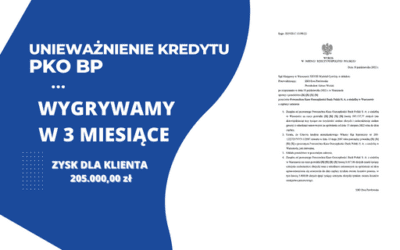REKORD! NAJSZYBSZE w Polsce unieważnienie kredytu we frankach PKO BP w Sądzie Okręgowym w Warszawie i 193.137,77zł dla naszych Klientów. WYGRYWAMY W ZALEDWIE 3 MIESIĄCE