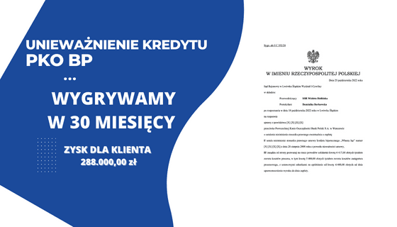 Unieważnienie kredytu we frankach PKO BP. WYGRYWAMY w sądzie w Lwówku Śląskim