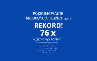 [SUPER REKORD❗️❗️] Kancelaria adwokacka Adwokat Paweł Borowski – wyroki GRUDZIEŃ 2022 r. 76 x WYGRYWAMY Z BANKAMI ❗️ – w tym 21 razy PRAWOMOCNIE. Łącznie mamy już PONAD 600 wygranych z bankami!