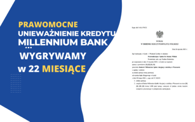 Prawomocne Szybkie unieważnienie kredytu Millennium Bank z 2007 r. Wygrywamy w Sądzie Apelacyjnym w Łodzi w zaledwie 22 MIESIĄCE